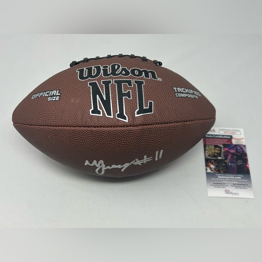 Troy Franklin signed NFL Football Denver Broncos Oregon Ducks JSA COA